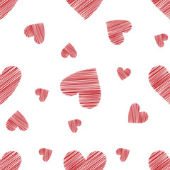 Cute romantic hearts seamless pattern.Valentine's day. Holidays background. Perfect for print romantic wedding design