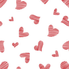 Cute romantic hearts seamless pattern.Valentine's day. Holidays background. Perfect for print romantic wedding design