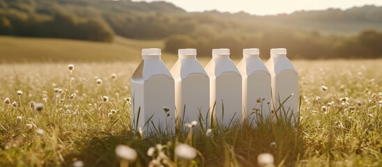 Limited resources for designing organic milk cartons. - obrazy, fototapety, plakaty