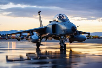 Fototapeta premium A military jet at the airport.