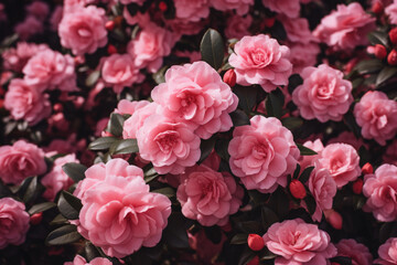 pink roses in a garden