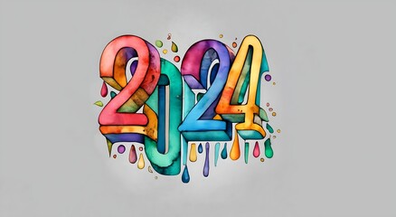 2024 paint text for New years, generative AI