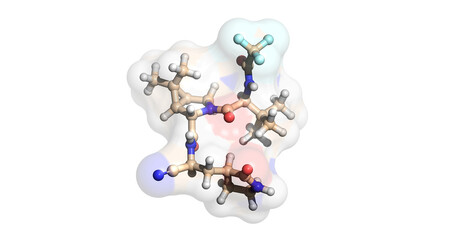 Nirmatrelvir/Paxlovid, protease inhibitor druf against mild-to-moderate COVID-19, 3D molecule 4K 