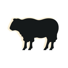 a minimalistic silhouette of sheep focusing on its iconic shape and characteristic shape created with Generative Ai