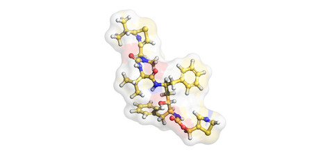 Ritonavir, HIV protease inhibitor, 3D molecule 4K
