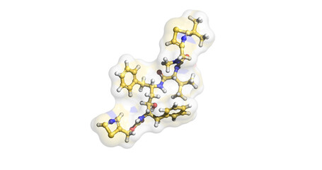 Ritonavir, HIV protease inhibitor, 3D molecule 4K
