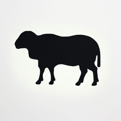 a minimalistic silhouette of sheep focusing on its iconic shape and characteristic shape created with Generative Ai