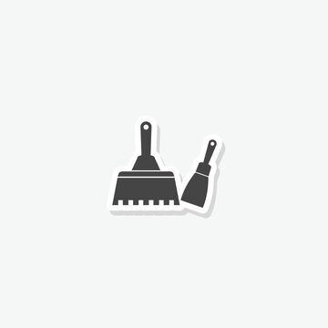 black paint scrapers on white background clip art preview