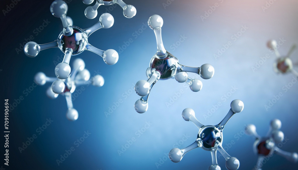 Poster science background with molecula and atom model. abstract molecular structure.