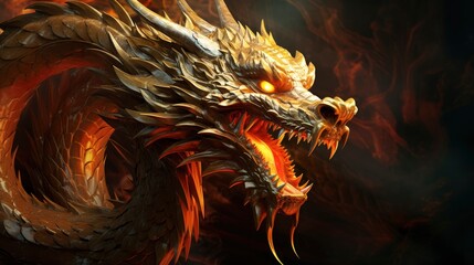 chinese dragon, copy space - generative ai