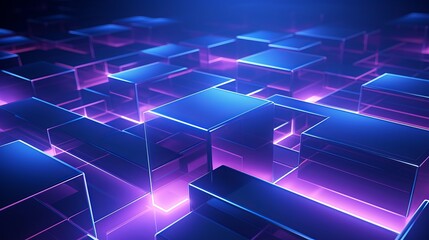 Purple and blue abstract geometric background: 3d rendering for advertising, technology, showcase,...