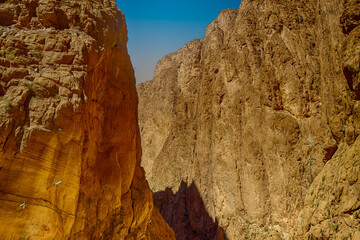 The Todgha Gorges, a series of limestone river canyons, or wadi.