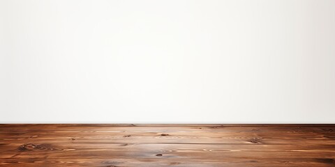 Wooden table with white wall as backdrop