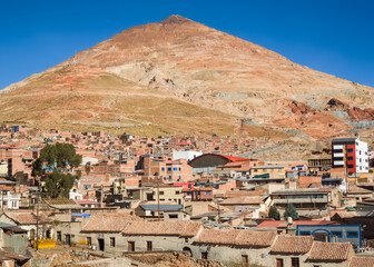 The colorful landscape of Cerro Rico and Potosí