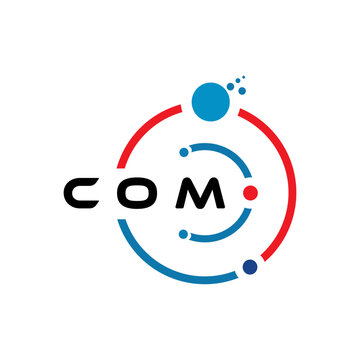 COM letter technology logo design on white background. COM creative initials letter IT logo concept. COM letter design. 