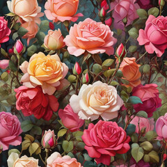 bouquet of rose-pink roses pink roses background roses in bloom rose buds flower garden pink color