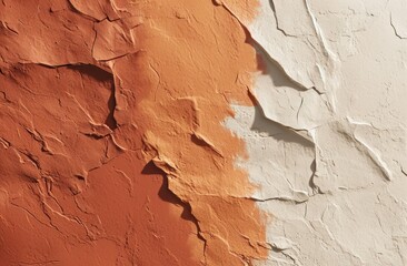 a brown and cream paint sample on plaster