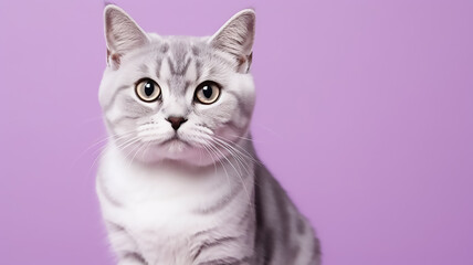 A Cat looking into the camera pastel background