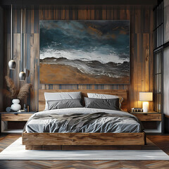 Honeymoon Suite Scandinavian beach picture above the bed