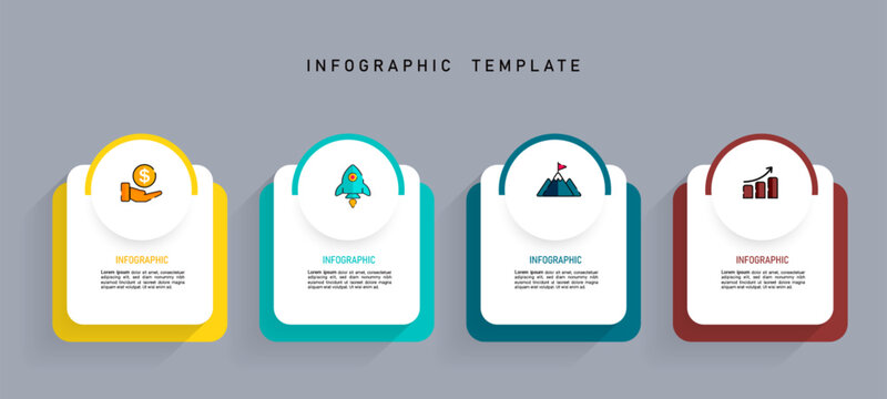 Infographics design template business concept with 4 steps  vector