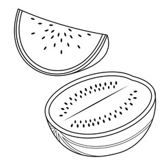 Watermelon fruit for healthy food for body. Symbol of Palestine state. 