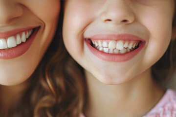 Obraz premium Joyful Moments: Isolated Mother and Daughter Portrait