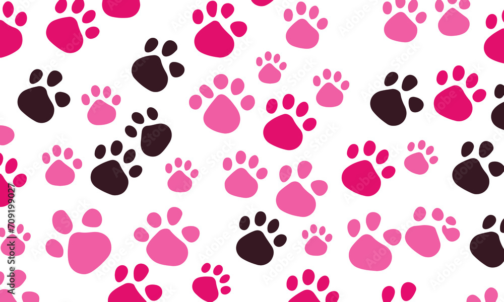 Poster seamless rabbit pattern with pink and purple hearts isolated background design