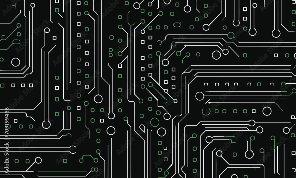 Poster electronic circuit board with lines and point isolated technology background design