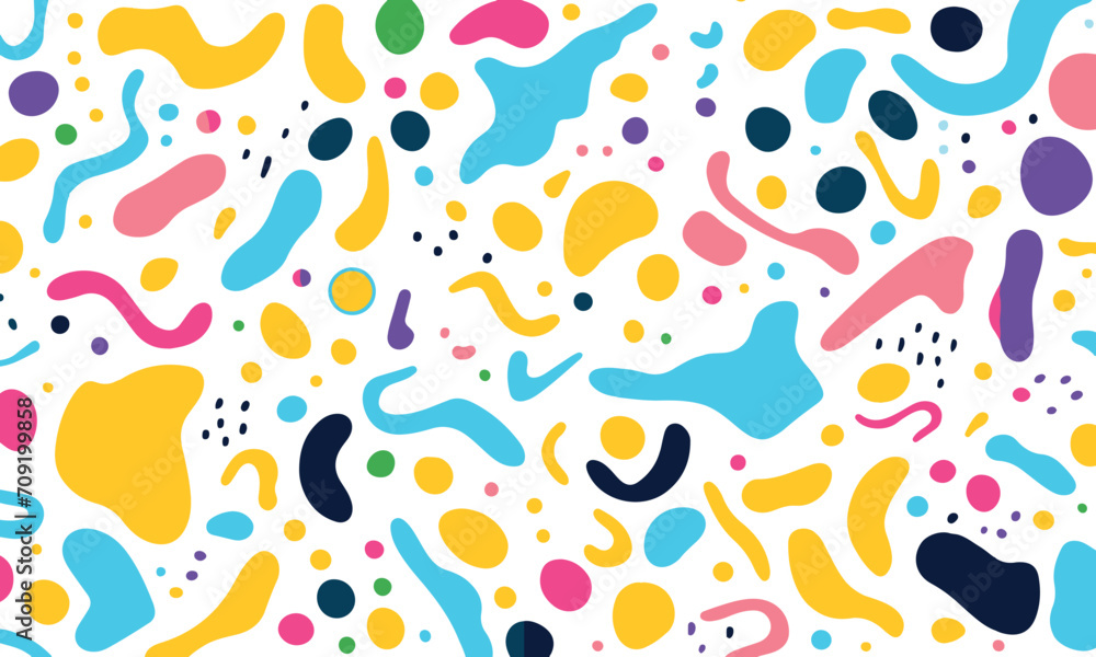 Poster seamless pattern with colorful splashes for wallpaper , texture , footprints isolated background des