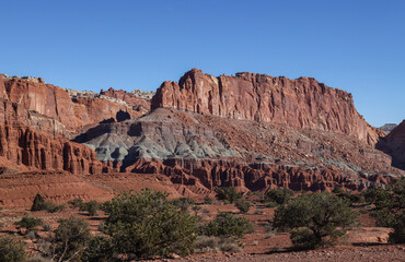 Scenic Capitol Reef National Park Utah Winter Landscape