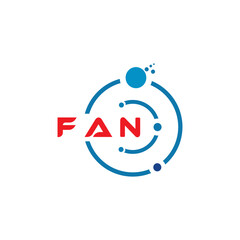 FAN letter technology logo design on white background. FAN creative initials letter IT logo concept. FAN letter design