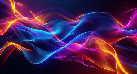 Obraz premium modern abstract abstract light effect with neon waves