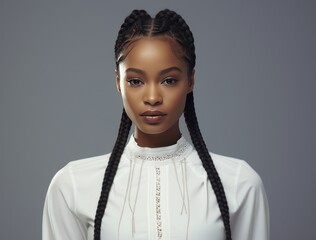 black model girl with braid hairstyles