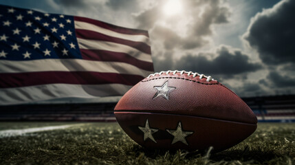 Obraz premium american football and flag