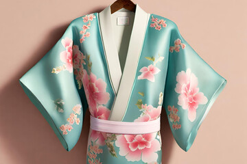 A silk kimono with delicate floral patterns