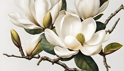 Isolate Magnolia - obrazy, fototapety, plakaty