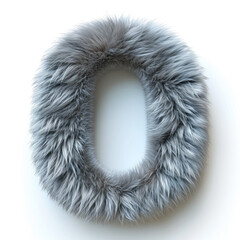 Cheerful Zero-shaped Fur in Shiny Silver on White