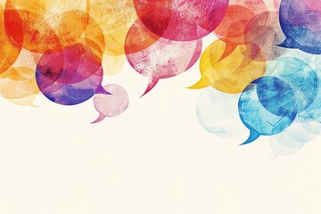 Colorful Abstract Speech Bubbles Background, Communication Concept