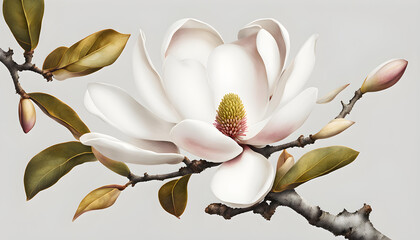 Isolate Magnolia - obrazy, fototapety, plakaty