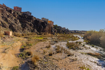 Kalaat MGouna, Morocco. River area at MGoun Valley the Valley of the roses.