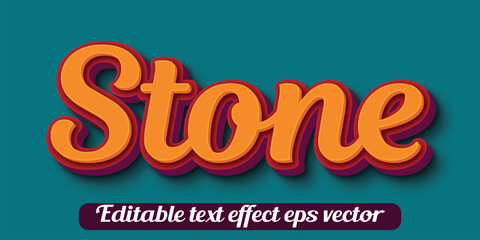 Stone 3d text effect editable 3d Style - obrazy, fototapety, plakaty