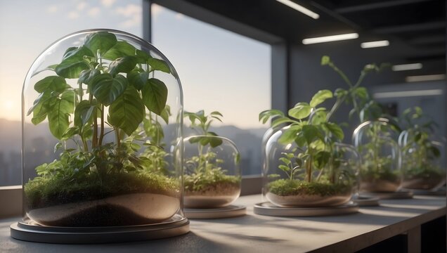 growing plants in glass containers