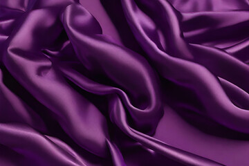 Obraz premium Beautiful a royal purple silk cloth floating flying in the air, cloth background. Mock up template for product presentation. 3D rendering. copy text space