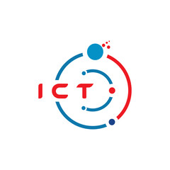 ICT letter technology logo design on white background. CT creative initials letter IT logo concept. CT letter design. 