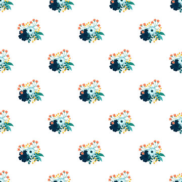 Free vector colorful small flowers pattern design .