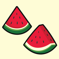 Watermelon fruit for healthy food for body. Symbol of Palestine state. 