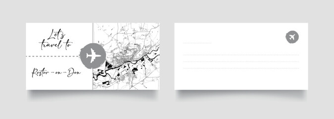 Travel Coupon to Europe Russia Rostov on Don postcard vector illustration