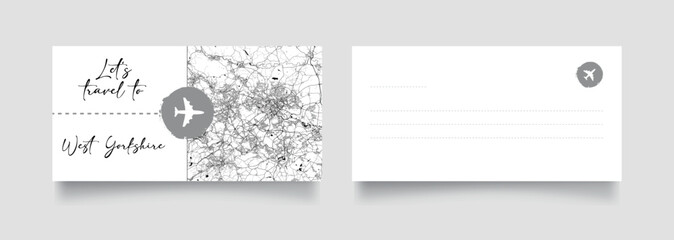 Travel Coupon to Europe United Kingdom West Yorkshire postcard vector illustration