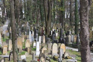 The new Jewish cemetery in the Kazimierz neighborhood, Krakow, Poland