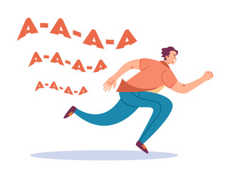 Frightened people character. Vector flat cartoon illustration